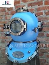 NAUTICALMART Antique Diving Divers Helmet Us Navy Mark V Helmet - Blue Maritime - £262.98 GBP