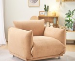 Extra Deep Single Sofa Teddy Sherpa Fabric Upholstered Accent Arm Chair,... - $382.99