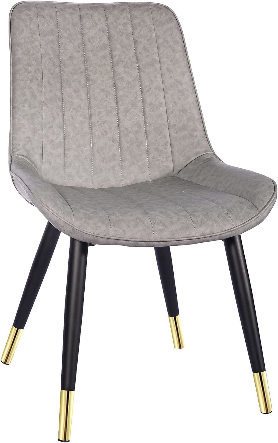 Primary image for Gia Retro Armless Upholstered Side Dining Chair, Number 1, Gray, Vegan Leather.