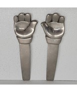 Hacienda Real Pewter Hands 10.5&quot; Serving Spoons Rare HTF! - $93.95
