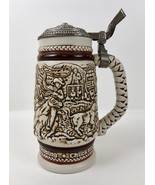 Avon Wild West Stein 1980 Pewter Hinged Lid Brazil 66159 Cattle Cowboys ... - £18.92 GBP