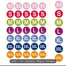 350-Pack Clothing Size Stickers - Self-Adhesive to Identify XS-XXL - $9.50