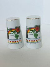 Salt Pepper Shakers vtg antique figurines Hawaii Tiki Maui Hula Oahu Kau... - £31.61 GBP