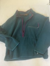 Eddie Bauer Mens 1/2 Zip Outdoor Fleece Green Size XL USA Made Hiking - £22.78 GBP