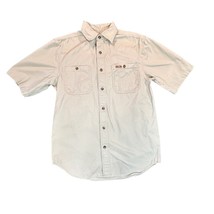 Carhartt Shirt Mens Small Khaki Short Sleeve Button Up Utility Workwear - £16.96 GBP