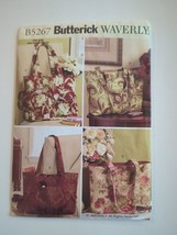 Butterick 5267 Waverly Sewing Pattern Partial CUT 3 Bags Lined Totes Poc... - $8.54