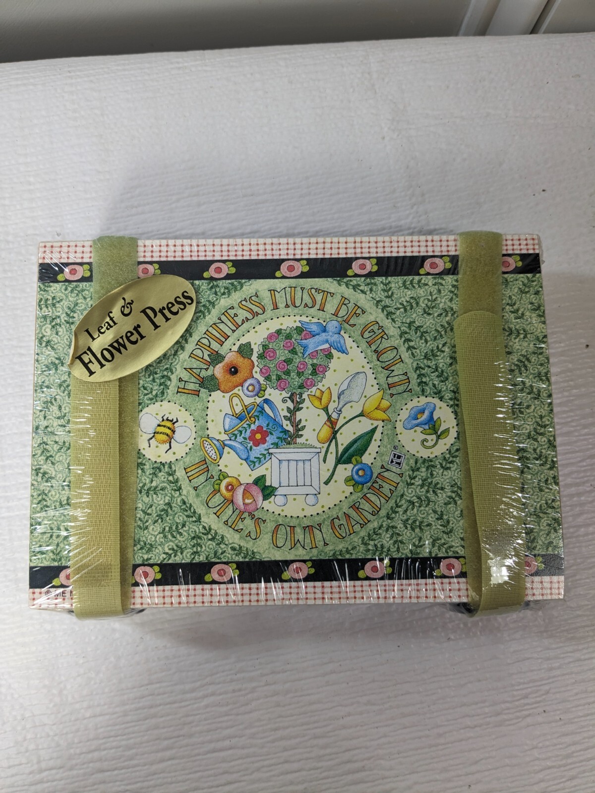 Vintage Mary Engelbreit Leaf &amp; Flower Press Happiness Must be Grown New/... - $37.00