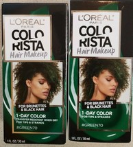 2 PACK Loreal Colorista Hair Makeup 1 Day Color Green 70 - £9.58 GBP