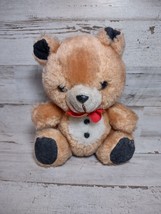 Vintage Russ Berrie Tuxedo Bear Plush Stuffed Animal Red Velvet Tie 5 1/2" - £5.95 GBP