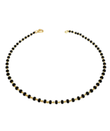 18ct Yellow Gold Traditional Black Beaded Mangalsutra Bracelet 7 Inches - $9,900.20 MXN
