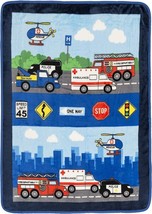 Fire, Police and Rescue Vehicles Toddler Boy&#39;s Soft Blanket Throw, 30&quot; X... - $14.84