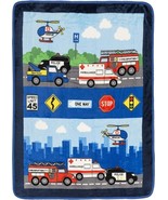Fire, Police and Rescue Vehicles Toddler Boy&#39;s Soft Blanket Throw, 30&quot; X... - $14.84