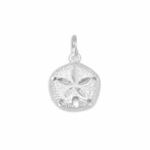 925 Silver Diamond Cut Sand Dollar Charm Bracelet Piece Women Men&#39;s Neck Jewelry - £26.71 GBP