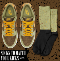 SPECKS Socks for N Dunk Low Dusty Olive Pro Gold Green Orange Brown Shirt - £16.47 GBP