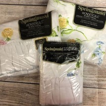 NOS Springmaid Wondercale VTG Percale Full Double Sheet Set Summer Ruffle - $68.25