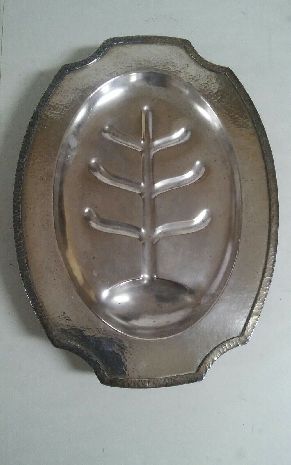 Vintage EP ISW Tree of Life Silver Meat Platter Footed International Silver - $42.99