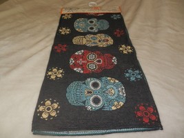 New Halloween Day Of The Dead Skull Tapestry Table Runner 13&quot; X 54&quot; - £19.71 GBP