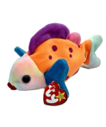 Ty Beanie Baby Lips The Fish Orange Colorful Collectible Retired Plush V... - £7.44 GBP