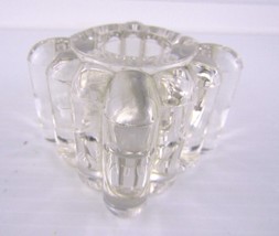 Vintage 2.5&quot; Square Ribbed  Crystal Cut No Lid Heavy Desk Decor Calligraphy - $15.31