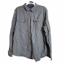 Woolrich Shirt Mens Sz XXL Gray  Long Sleeve Flannel Button Up Pockets C... - $18.26