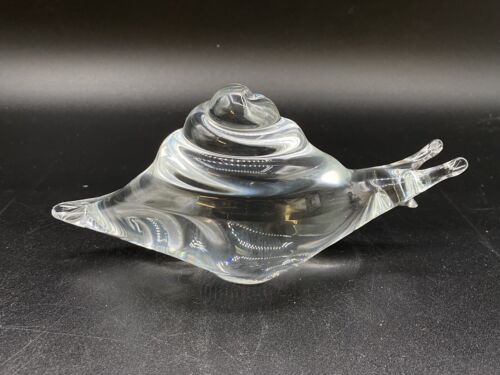 Vintage Art Glass Large Spiral Shell Snail Paperweight Figurine 6.5” Long - $44.54