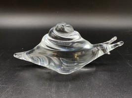 Vintage Art Glass Large Spiral Shell Snail Paperweight Figurine 6.5” Long - £38.93 GBP