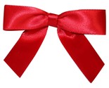 Satin Twist Tie Bows - Small Bows, 5/8 Inch X 100 Pieces, Red - £23.58 GBP