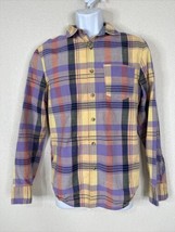 1901 Men Size S Colorful Plaid Button Up Shirt Long Sleeve Pocket - £5.42 GBP