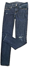 American Eagle Womens 2 Skinny Blue Jeans Super Stretch Dark Wash Modern... - $15.88