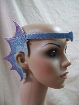 Blue Glittery Mermaid Webbed Fin Ears Earpiece Aquatic Creature Sea Hors... - $10.98 CAD