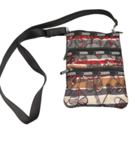 Le Sportsac Crossbody Bag Gray Red Kasey Hearts Purse Pockets 11 x 8 In - $34.02
