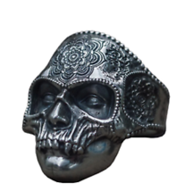 Sugar Skull Mummy Decorated Skull Metal Biker Ring Goth Viking Pirate X042 New - £8.39 GBP