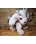 POOCHIE &amp; CO PINK DOG PURSE SEQUENCE AND GRAY BOWS VERY CUTE - £10.69 GBP