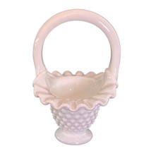 Fenton Milk Glass Bride Basket Hobnail Ruffle Vintage 50&#39;s  Small 5.5&quot; x 4.5&quot; - $32.73