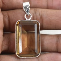 925 Argent Sterling Citrine Fait à la Main Chaton Collier Femme PS-2284 - £43.36 GBP