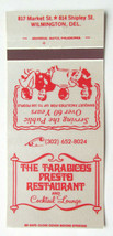 The Tarabicos Presto Restaurant - Wilmington, Delaware 30 Strike Matchbook Cover - £1.37 GBP