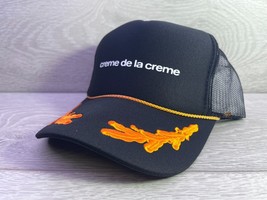New Creme De La Creme Black Captains Hat 5 Panel High Crown Trucker Snapback - £14.08 GBP