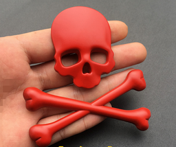 3D Red   Skeleton Cross Car Trunk Rear Emblems  Decal Sticker - £28.22 GBP