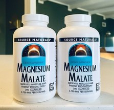 2x Source Naturals Magnesium Malate 3,750 mg 200 Capsules EXP 8/24 - $35.06