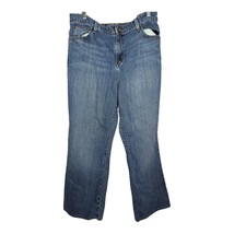 Eddie Bauer Women Plus Size 14 Medium Wash Natural Fit Bootcut Denim Jeans - £11.62 GBP