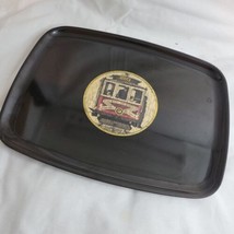 Couroc Monterey San Francisco Cable Car Tray Plate Mid Century Wood Meta... - $32.31