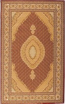 HomeRoots 395325 5 x 8 ft. Red &amp; Beige Medallion Area Rug - £196.27 GBP