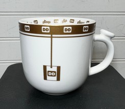 2015 Dunkin&#39; Donuts DD Logo Gold Trim Tea Coffee Mug Cup Savor Steep 14 oz - £11.99 GBP