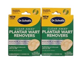 Dr. Scholl&#39;s CLEAR AWAY Wart Removers 24 Medicated Discs Pads x 2 Boxes ... - £15.76 GBP