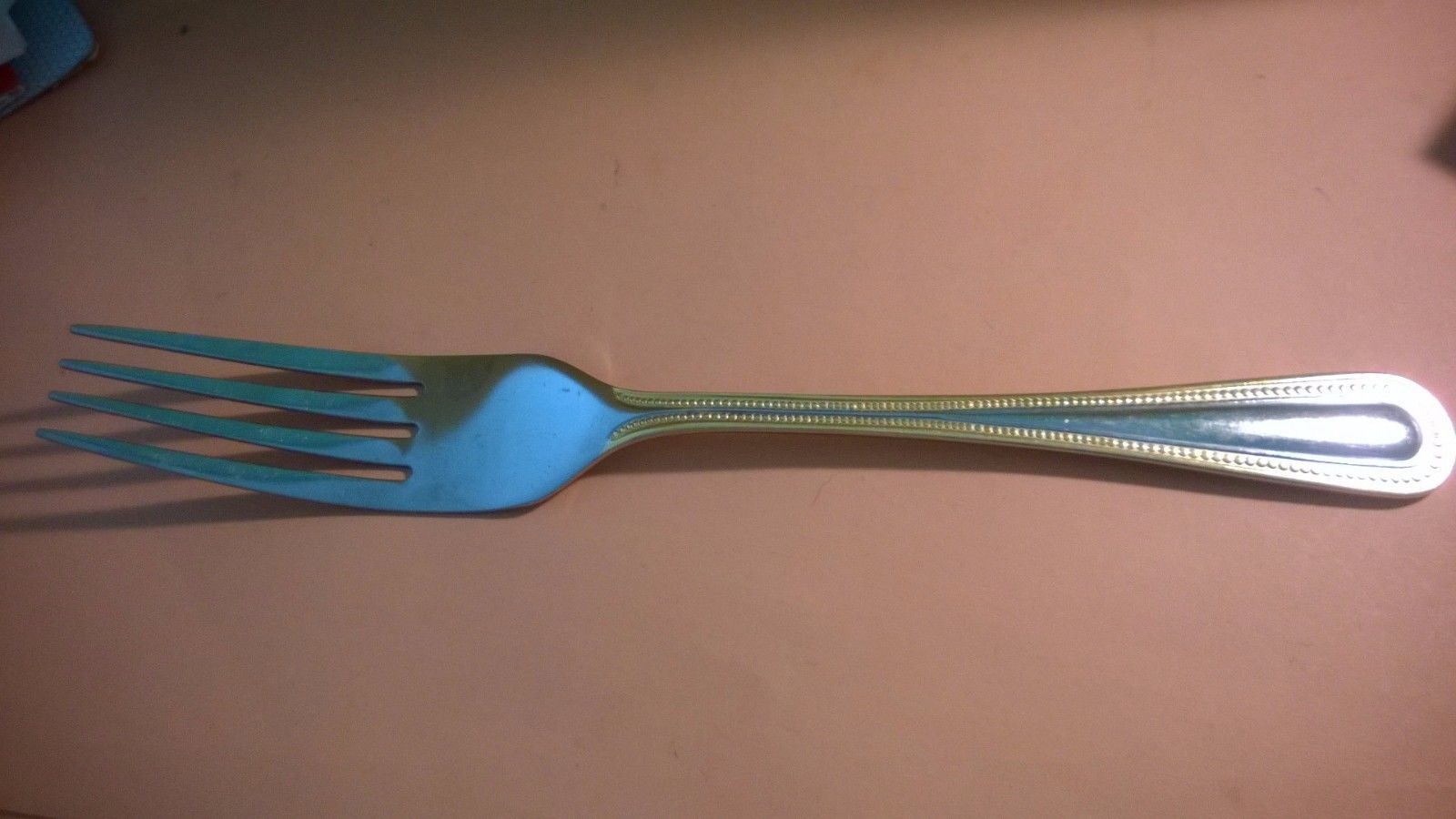 7 7/8&quot; Pearl-Gold Accent 18/0 Stainless China Fork - $2.80