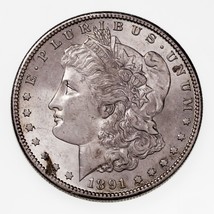 1891-S $1 Silver Morgan Dollar in BU Condition, ~97% White, Full Mint Lu... - £197.11 GBP