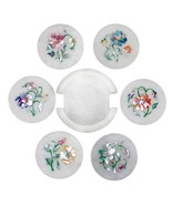 Marble Coaster Set Semi Precious Stones Inlay Handmade Work Home Decor &amp;... - £163.40 GBP