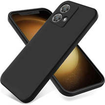 For Motorola Edge 40 Neo Pure Color Liquid Silicone Shockproof Phone Case(Black) - £4.73 GBP