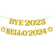 Glitter Bye 2023 Hello 2024 Banner - 10 Feet, No Diy | Happy New Year Banner For - $22.99