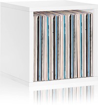 Vinyl Record Shelf Storage Album Organizer Turntable Stand Cube Book Case White - £39.56 GBP